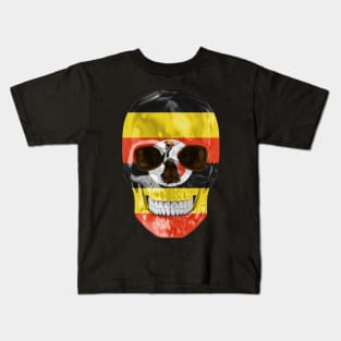 Uganda Flag Skull - Gift for Ugandan With Roots From Uganda Kids T-Shirt